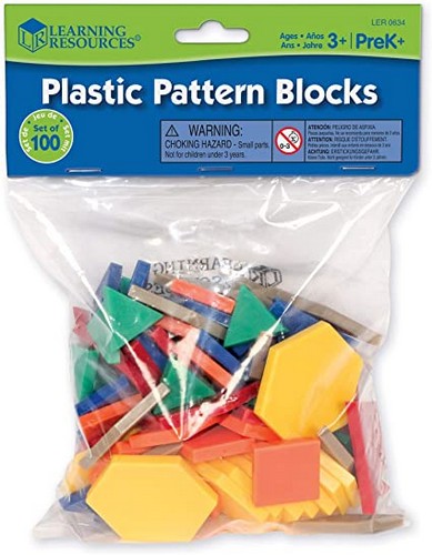 0.5 cm Plastic Pattern Blocks, Set of 100