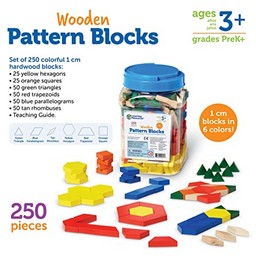 1 cm Wooden Pattern Blocks, Set of 250