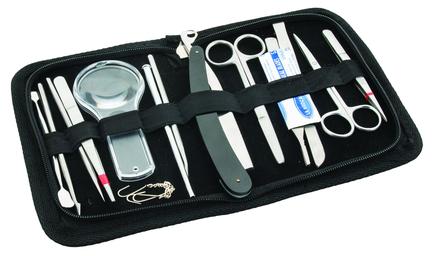 14 Pcs Dissection Kit Set - Advanced Level - Stainless Steel - Leather Storage Case - Eisco Labs