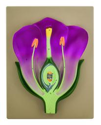 Typical Flower Model, Three Dimensional, Vertical Section  with Hand Painted Details - Mounted on Base, 14