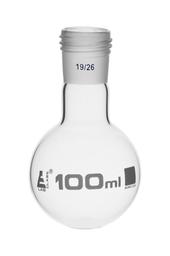 Boiling Flask with 19/26 Joint, 100ml Capacity, Round Bottom, Interchangeable Screw Thread Joint, Borosilicate Glass - Eisco Labs