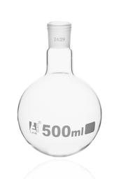 Boiling Flask with 24/29 Joint, 500ml - Round Bottom, Interchangeable Screw Thread Joint - Borosilicate Glass - Eisco Labs