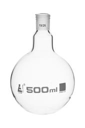 Boiling Flask with 19/26 Joint, 500ml Capacity, Flat Bottom, Interchangeable Screw Thread Joint, Borosilicate Glass - Eisco Labs