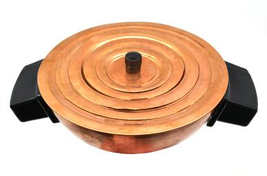 Water Bath, 125ml Capacity, Hemispherical with  Set of Concentric Rings, Two Handles, Sheet Copper - Eisco Labs