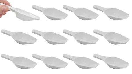 12PK Scoops, 10ml (0.3oz) - Polypropylene Plastic - Flat Bottom - Excellent for Measuring & Weighing - Autoclavable - Eisco Labs