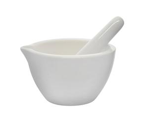 Porcelain Mortar & Pestle Set, 5oz (150ml) - Unglazed Grinding Surface - Excellent for Kitchen or Laboratory - Grinds Powdered Chemicals, Herbs & Spices - Pill Crusher - White - Eisco Labs