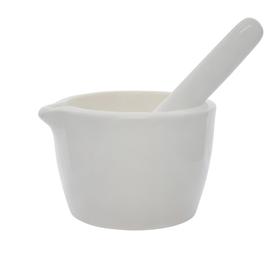 Porcelain Mortar & Pestle Set, 2.4oz (70ml) - Heavy Duty - Unglazed Grinding Surface - Excellent for Kitchen or Laboratory - Grinds Powdered Chemicals, Herbs, Spices, Pills - White - Eisco Labs