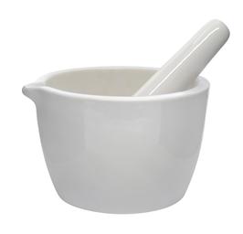 Porcelain Mortar & Pestle Set, 13.5oz (400ml) - Heavy Duty - Unglazed Grinding Surface - Excellent for Kitchen or Laboratory - Grinds Powdered Chemicals, Herbs, Spices, Pills - White - Eisco Labs
