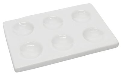 Spot Plate, 4 Inch - 6 Wells - Porcelain - Eisco Labs
