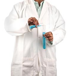 Lab Coat, Small - White Polyester / Cotton Drill, Long Sleeves, 3 Large Pockets - Eisco Labs