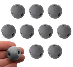 Molecular Model Atoms, Gray, Pack of 10 - 2.2cm, 4 Holes - Spare Extra Parts for Molecular Model Kits - Eisco Labs