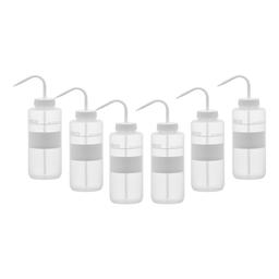 6PK Chemical Wash Bottle, No Label, 1000ml - Wide Mouth, Self Venting, Low Density Polyethylene - Performance Plastics by Eisco Labs