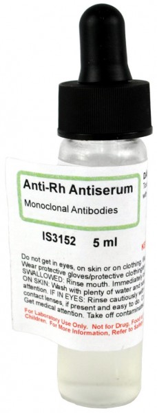 Innovating Science® - Blood Typing Anti-Sera: Anti Rh (Real)