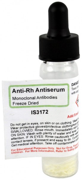 Innovating Science® - Blood Typing Anti-Sera: Anti Rh, Freeze Dried