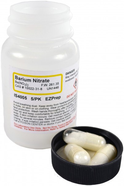 Innovating Science® - Barium Nitrate E-Z prep 5 pack to make 5 x 50mL 0.1M solution