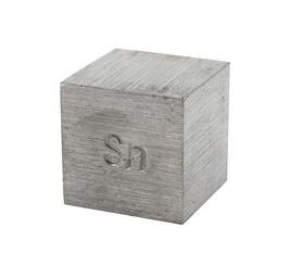Density Cube, Tin (Sn) with Element Stamp - 0.8 Inch (20mm) Sides - For Density Investigation, Specific Gravity & Specific Heat Activities - Eisco Labs