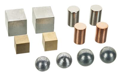 12pc Density Metals Variety Set - Brass, Iron, Aluminum, Copper, Zinc & Lead - Assorted Shapes & Sizes - For Studying & Comparing Density & Mass - Eisco Labs