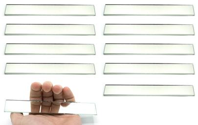 10 Pack Rectangular Plano Glass Mirror, 6