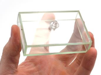 Hollow Glass Prism & Stopper, 3x2x0.7