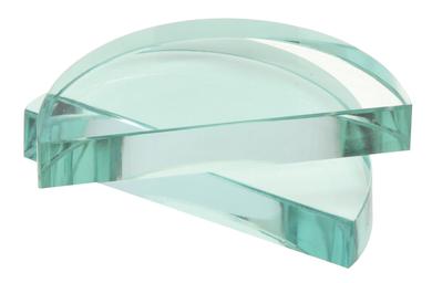 Semi Circular Glass Prism Block - 90mm x 45mm x 15mm - Eisco Labs