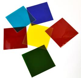 6 Piece Color Filter Set, Unmounted 10cm Squares, 3 Primary Colors, 3 Secondary Colors