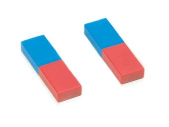 Plastic Cased Bar Magnet Pair - Blue/Red - Eisco Labs