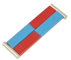 Eisco Labs Painted Blue/Red Bar Magnets - Chrome Steel, 100 x 12 x 5 mm