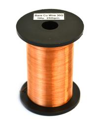 Copper Wire, Bare, 1150ft Reel, 30 SWG (32/33 AWG) - 0.0124