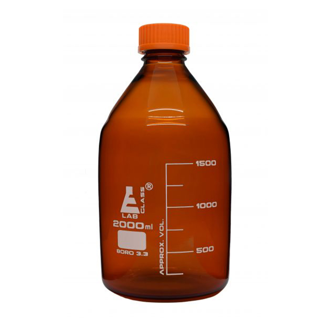 Eisco Labs 2000ml Amber Reagent Bottle with Screw Cap