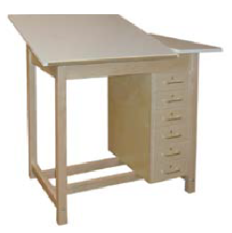 Hann WD-61 Two Section Drawing Table with 6 Drawers 42x30 Split Adjustable Top