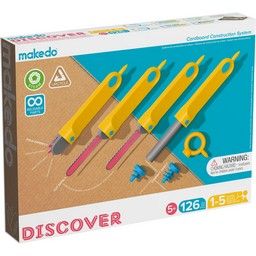 Makedo DISCOVER - 12.7x9.6x1.9in Box 126pc kit for 1-5 makers
