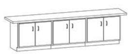 Hann WWB-12L Wall Workbench With 8 Doors 24 x 144