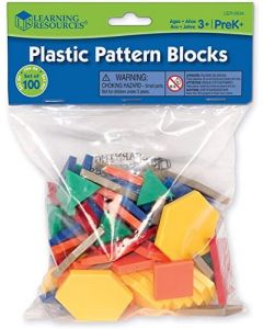 0.5 cm Plastic Pattern Blocks, Set of 100