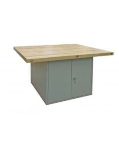 Hann DD4 Four Station Workbench with Double Door Steel Base