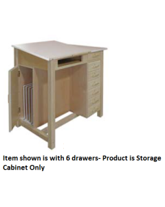 Hann WD-52 Two Section Drawing Table with Bookwell and Drawing Board Storage Cabinet 24x24 Split Fixed Angled Top