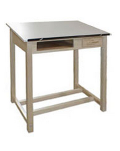 Hann WD-20 Drawing Table Bookwell & Drawer 24 x 36 Fixed Angled Top