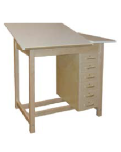 Hann WD-61 Two Section Drawing Table with 6 Drawers 42x30 Split Adjustable Top