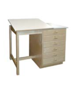 Hann WD-8 Single Station Drawing Table with 6 Drawers