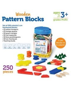 1 cm Wooden Pattern Blocks, Set of 250