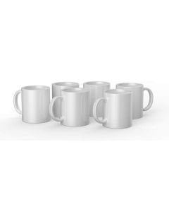 Ceramic Mug Blank, White - 12 oz/340 ml (6 ct)