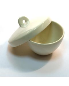 Crucible 30ml., Porcelain with lid, Squat Pack of 30