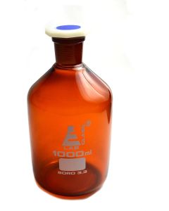 Bottle Reagent, Amber colour, narrow mouth with acid proof polypropylene stopper 1000ml., socket size 29/32