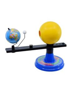Illuminated Sun, Earth & Moon Orbital Model, 12.25"H x  16.25"W - 12V Light Bulb Demonstrates Sunlight on Earth & Moon - Includes Experiment Guide - Eisco Labs