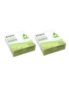 Glass Microscope Slides, 144 Pack - Precleaned - Ground & Polished Edges - Frosted End - Eisco Labs