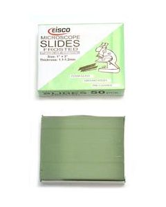 Glass Microscope Slides, 50 Pack - Precleaned - Ground & Polished Edges - Frosted End - Eisco Labs