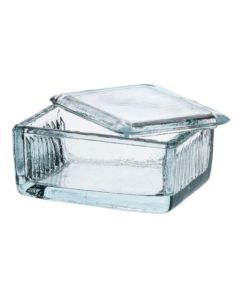 Glass Staining Dish for 10 or 20 Slides with Grooves- Eisco Labs
