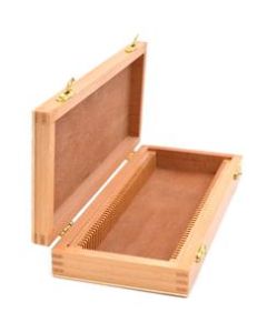Wooden Slide Box for 50 slides, with Latches- Fits 75x25mm Slides - Eisco Labs