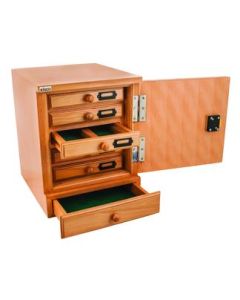 EISCO Wooden Slide Cabinet, 5 Drawers, 500 Slide Capacity Total