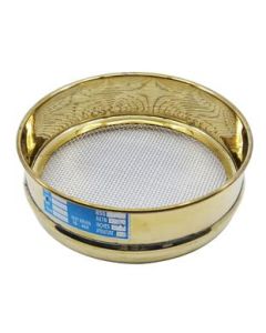Test Sieve, 8 Inch - Full Height - ASTM No. 10 (2.0mm) - Brass Frame with Stainless Steel Wire Mesh - Eisco Labs