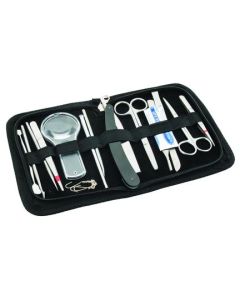 14 Pcs Dissection Kit Set - Advanced Level - Stainless Steel - Leather Storage Case - Eisco Labs